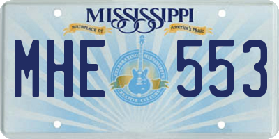 MS license plate MHE553