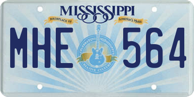 MS license plate MHE564