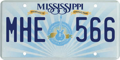 MS license plate MHE566