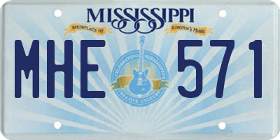 MS license plate MHE571