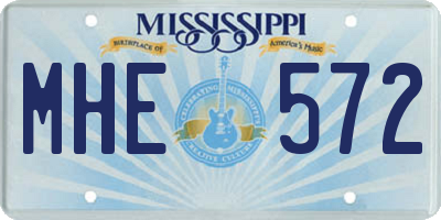 MS license plate MHE572