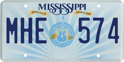 MS license plate MHE574
