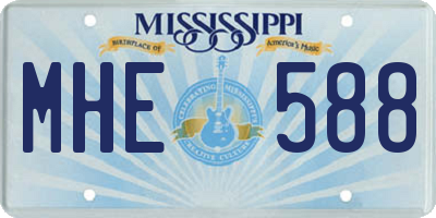 MS license plate MHE588