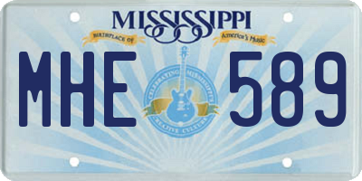 MS license plate MHE589