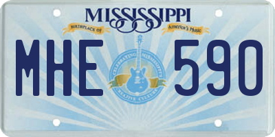 MS license plate MHE590