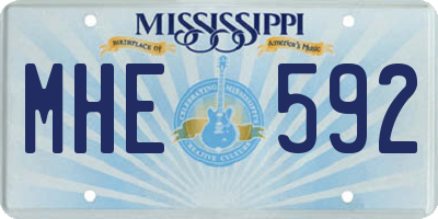 MS license plate MHE592