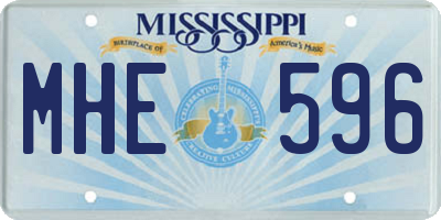 MS license plate MHE596