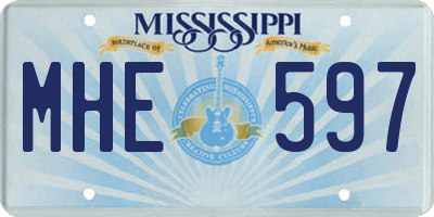 MS license plate MHE597
