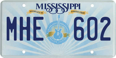 MS license plate MHE602
