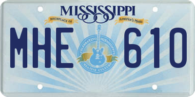 MS license plate MHE610