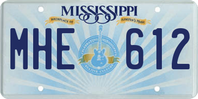 MS license plate MHE612