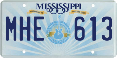 MS license plate MHE613