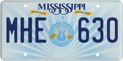 MS license plate MHE630