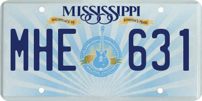 MS license plate MHE631