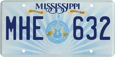 MS license plate MHE632