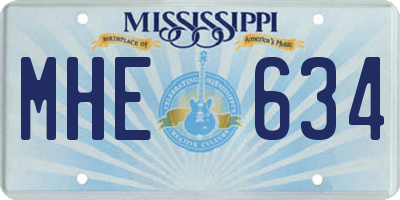 MS license plate MHE634