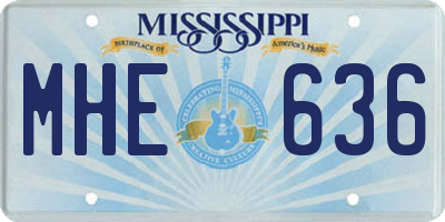 MS license plate MHE636