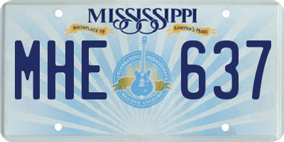 MS license plate MHE637