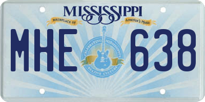 MS license plate MHE638