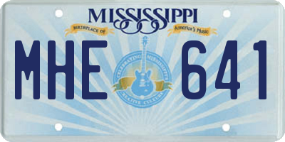 MS license plate MHE641