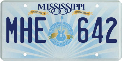 MS license plate MHE642