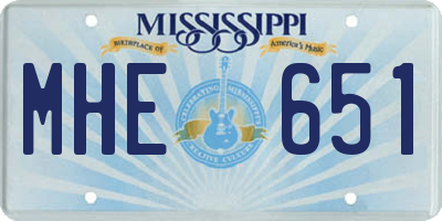MS license plate MHE651
