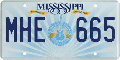 MS license plate MHE665