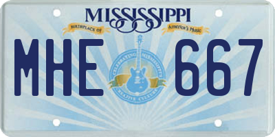 MS license plate MHE667