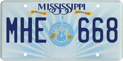 MS license plate MHE668