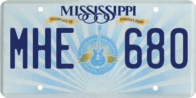 MS license plate MHE680
