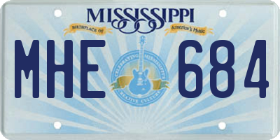 MS license plate MHE684