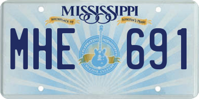 MS license plate MHE691