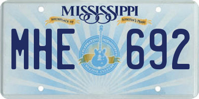 MS license plate MHE692
