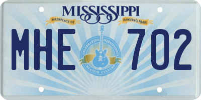 MS license plate MHE702