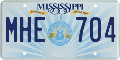 MS license plate MHE704