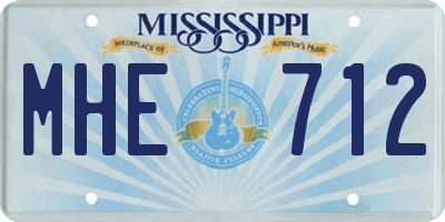 MS license plate MHE712
