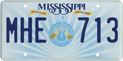 MS license plate MHE713