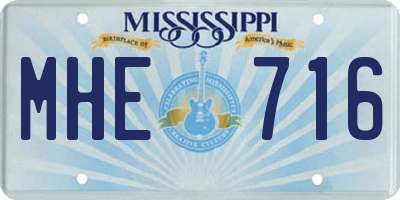 MS license plate MHE716