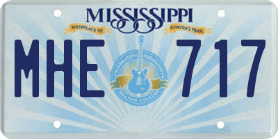 MS license plate MHE717