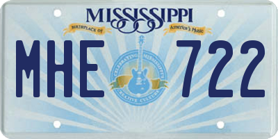 MS license plate MHE722