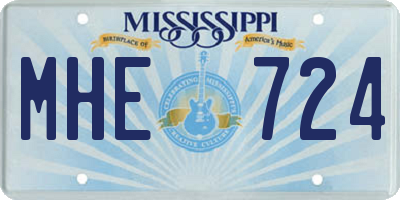 MS license plate MHE724