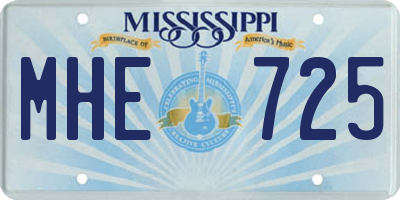 MS license plate MHE725