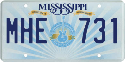 MS license plate MHE731