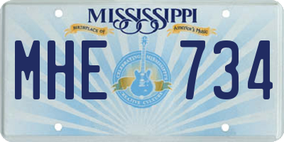 MS license plate MHE734