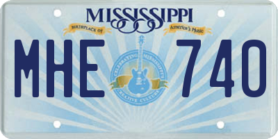 MS license plate MHE740