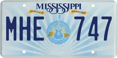 MS license plate MHE747