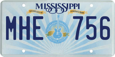 MS license plate MHE756