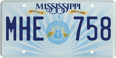 MS license plate MHE758