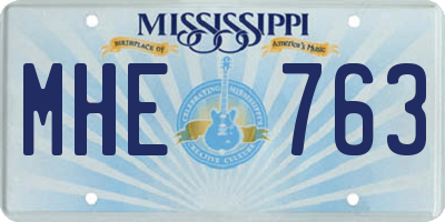 MS license plate MHE763