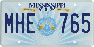 MS license plate MHE765